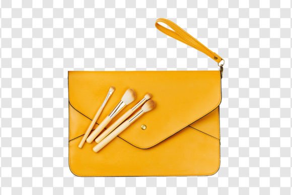 3771 Purse and Makeup Brushes Isolated