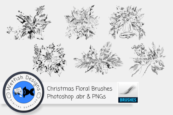 6 High Resolution Christmas Brushes PNG: Elevate Your Holiday Digital Art
