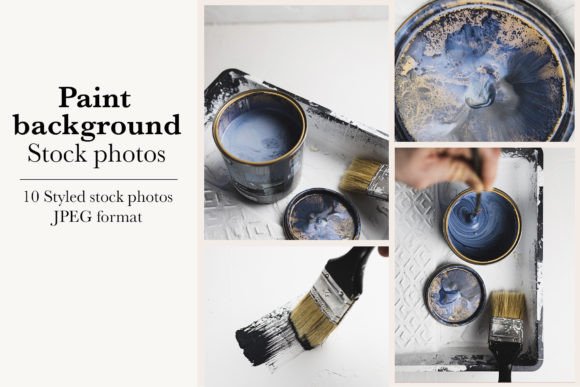A Can with Paint and Brushes: Creative Stock Photos
