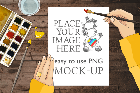 Book Page Mockup 8.5x11 Hand Brushes a: Elevating Digital Product Presentations