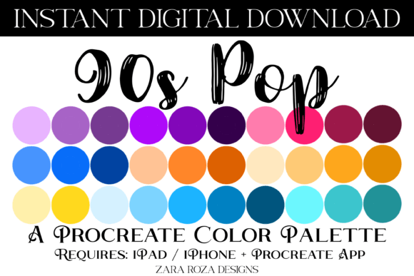 Capturing the Nostalgia: The 90s Pop Procreate Color Palette for Modern Digital Art