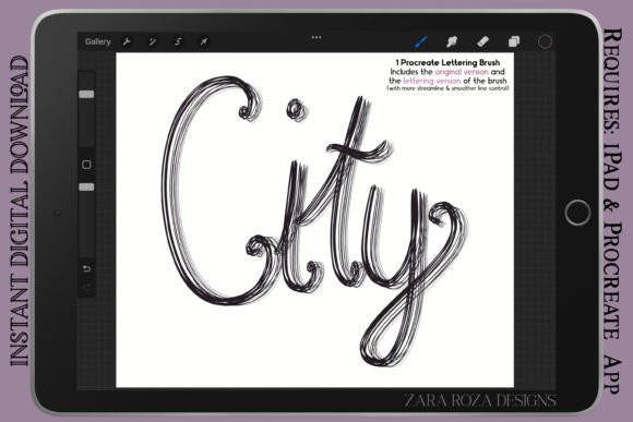 City Procreate Lettering Brush Review
