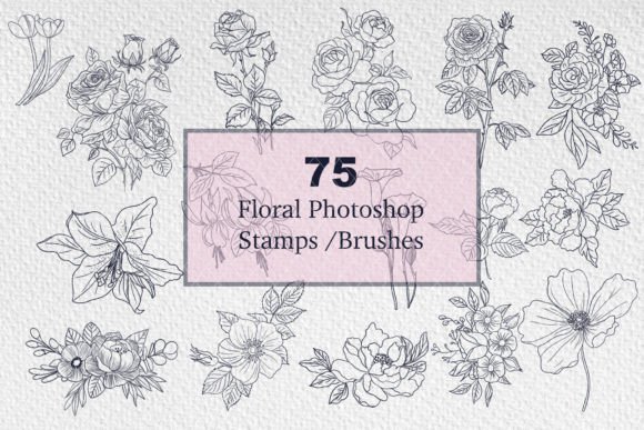 Photoshop 75 Flower Stamp Brushes