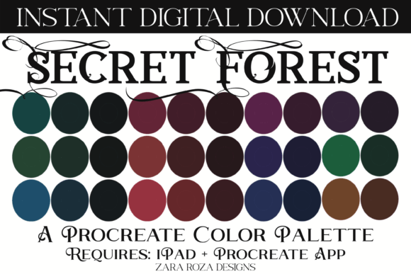 Secret Forest Color Palette for Procreate