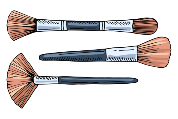 The Art and Utility of Makeup Brushes Color Doodles in Modern Design